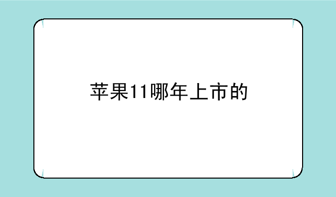 苹果11哪年上市的