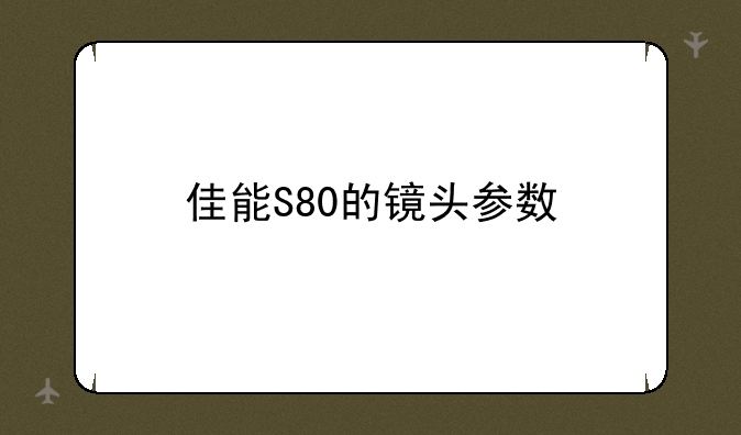 佳能S80的镜头参数