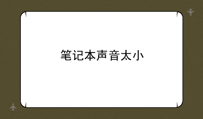 笔记本声音太小