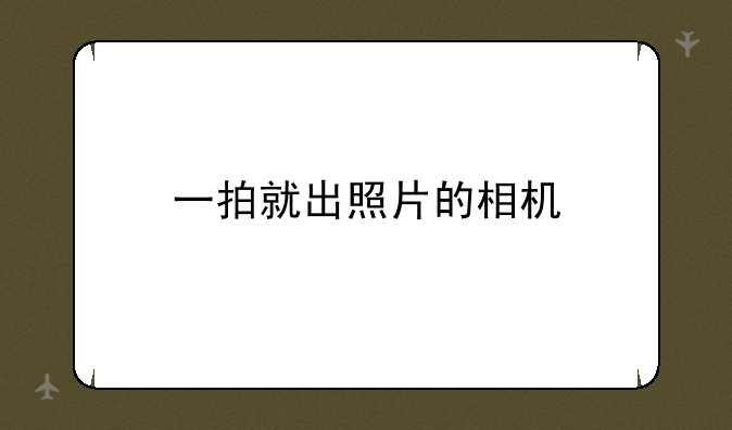 一拍就出照片的相机
