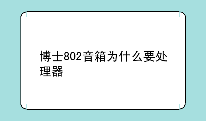 博士802音箱为什么要处理器