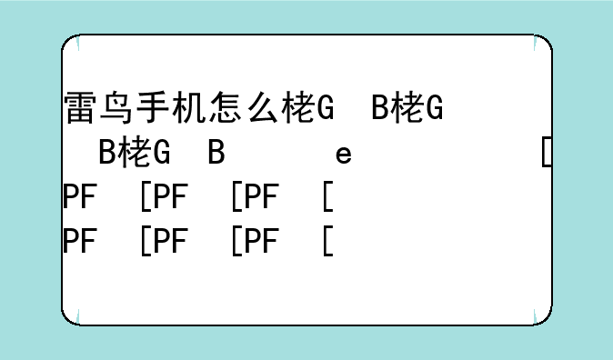 雷鸟手机怎么样、雷鸟手机怎么样好用吗