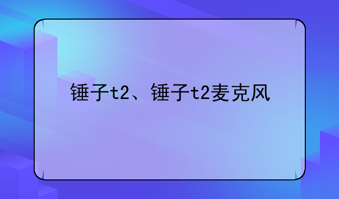 锤子t2、锤子t2麦克风