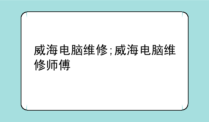 威海电脑维修;威海电脑维修师傅