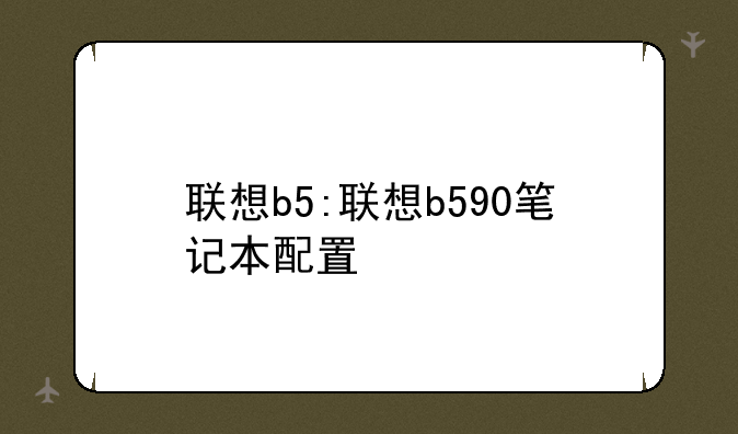 联想b5:联想b590笔记本配置