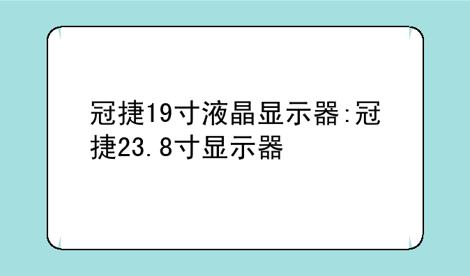 冠捷19寸液晶显示器:冠捷23.8寸显示器